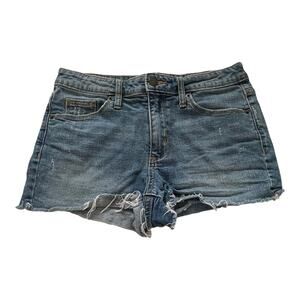 Universal Thread Womens Denim Shorts Size 4 High Rise Shortie Cut off Distressed